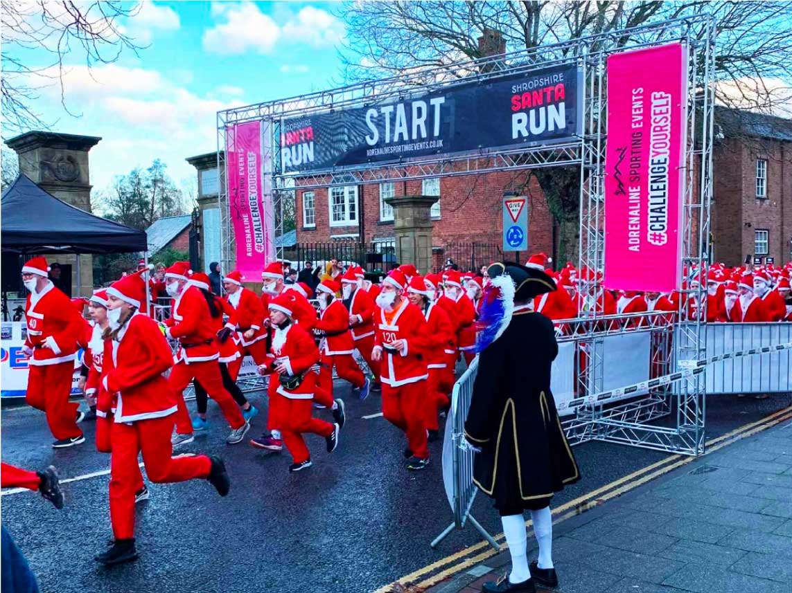 shropshire santa run gantry and printed banners shropshire santa run gantry and printed banners